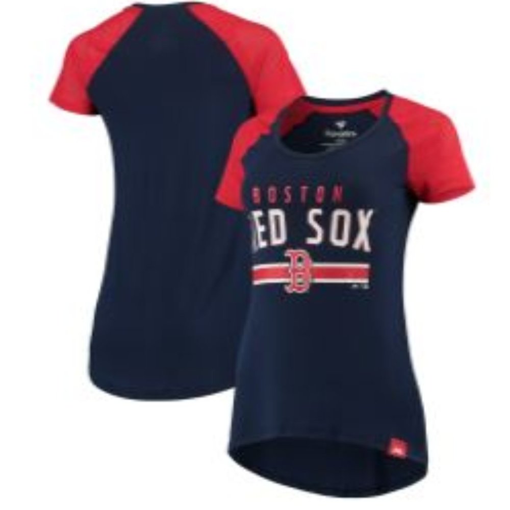 Boston Red Sox Fanatics Shining Victory Raglan Scoop Neck T-shirt NWT